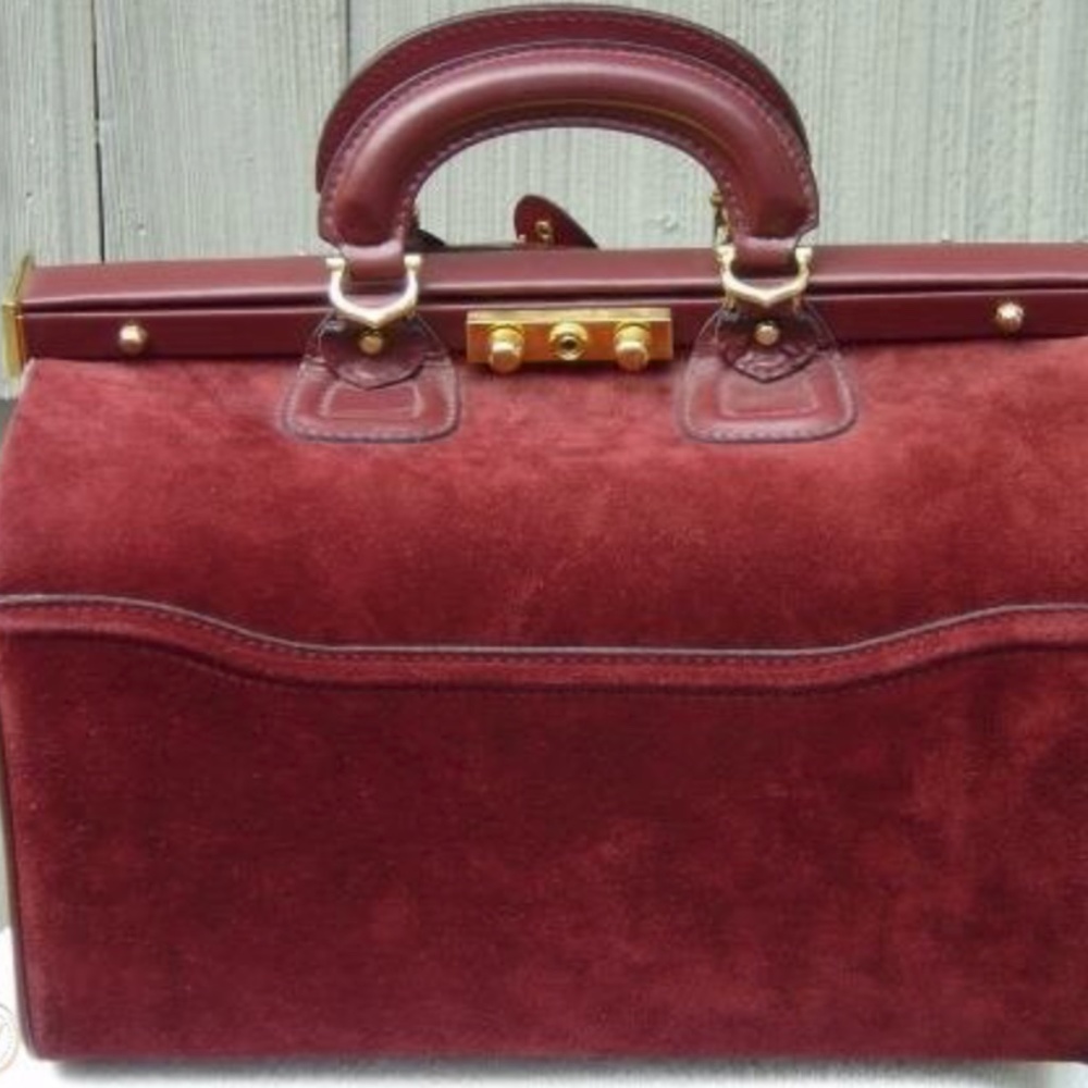 Rare Vintage Cartier Burgundy Doctor's Bag